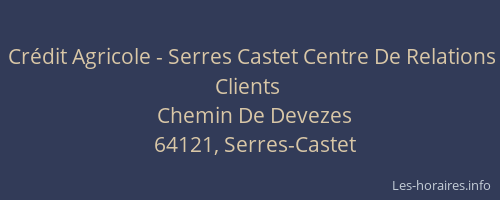 Crédit Agricole - Serres Castet Centre De Relations Clients