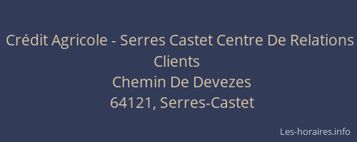 Cr&eacute;dit Agricole - Serres Castet Centre De Relations Clients