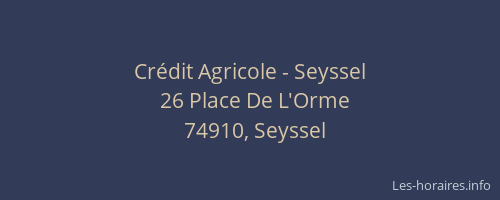 Crédit Agricole - Seyssel