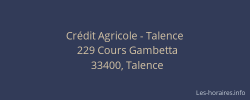 Cr&eacute;dit Agricole - Talence