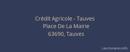 Crédit Agricole - Tauves