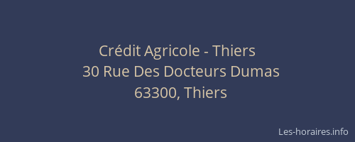 Cr&eacute;dit Agricole - Thiers