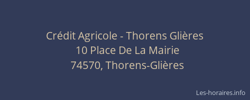 Cr&eacute;dit Agricole - Thorens Gli&egrave;res