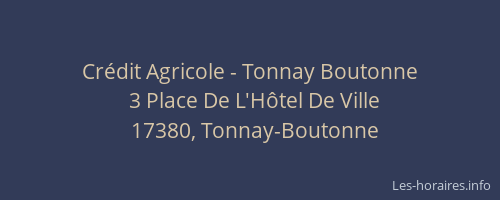 Crédit Agricole - Tonnay Boutonne