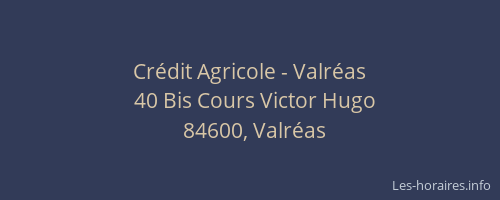 Cr&eacute;dit Agricole - Valr&eacute;as