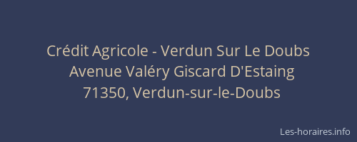 Cr&eacute;dit Agricole - Verdun Sur Le Doubs
