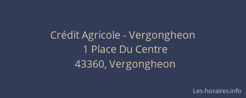 Cr&eacute;dit Agricole - Vergongheon