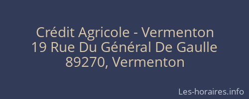 Cr&eacute;dit Agricole - Vermenton