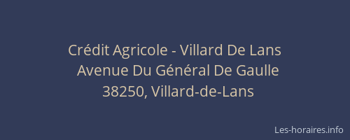 Cr&eacute;dit Agricole - Villard De Lans