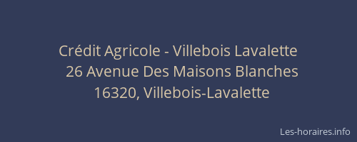 Crédit Agricole - Villebois Lavalette