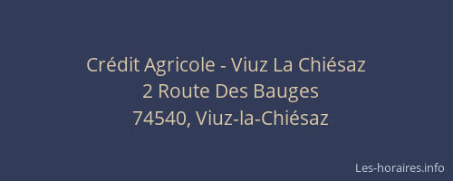 Cr&eacute;dit Agricole - Viuz La Chi&eacute;saz