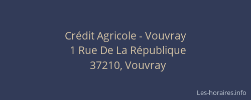 Cr&eacute;dit Agricole - Vouvray