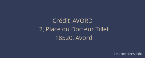 Cr&eacute;dit  AVORD