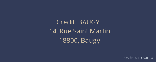 Cr&eacute;dit  BAUGY