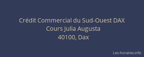 Cr&eacute;dit Commercial du Sud-Ouest DAX