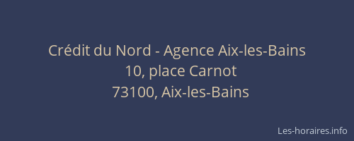 Crédit du Nord - Agence Aix-les-Bains