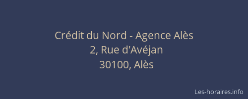 Cr&eacute;dit du Nord - Agence Al&egrave;s