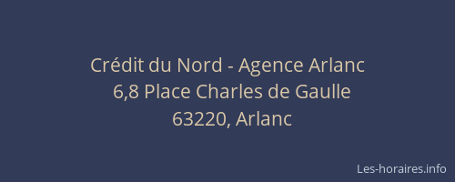 Crédit du Nord - Agence Arlanc