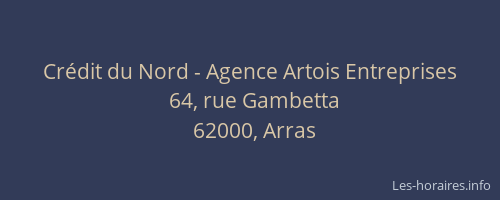 Cr&eacute;dit du Nord - Agence Artois Entreprises