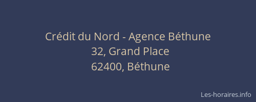 Crédit du Nord - Agence Béthune