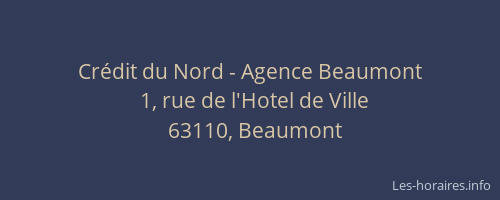 Cr&eacute;dit du Nord - Agence Beaumont
