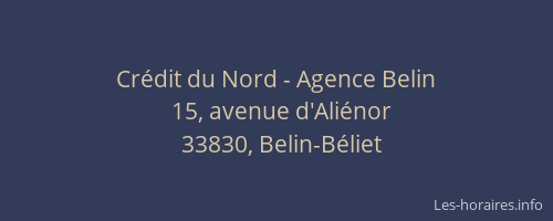Crédit du Nord - Agence Belin