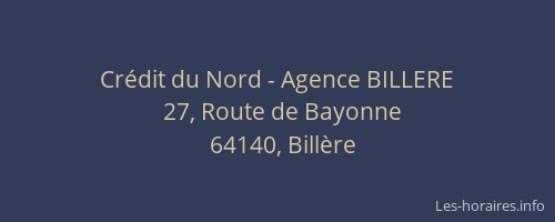 Cr&eacute;dit du Nord - Agence BILLERE