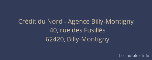 Crédit du Nord - Agence Billy-Montigny
