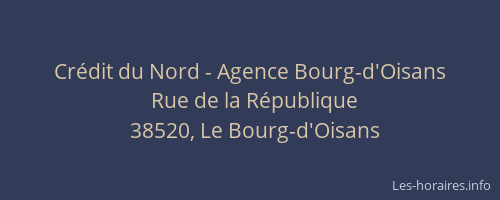 Crédit du Nord - Agence Bourg-d'Oisans