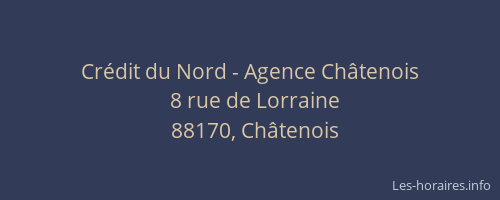 Crédit du Nord - Agence Châtenois