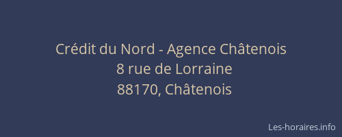 Cr&eacute;dit du Nord - Agence Ch&acirc;tenois