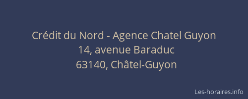 Cr&eacute;dit du Nord - Agence Chatel Guyon