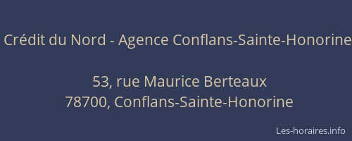 Crédit du Nord - Agence Conflans-Sainte-Honorine