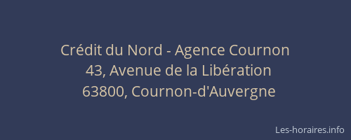 Cr&eacute;dit du Nord - Agence Cournon