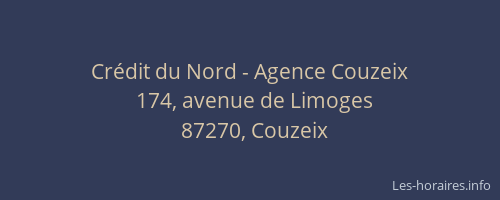 Cr&eacute;dit du Nord - Agence Couzeix