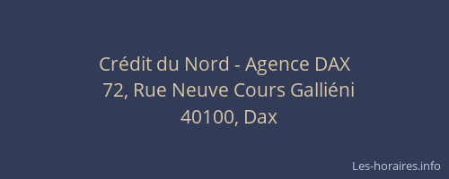 Crédit du Nord - Agence DAX