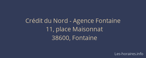 Cr&eacute;dit du Nord - Agence Fontaine