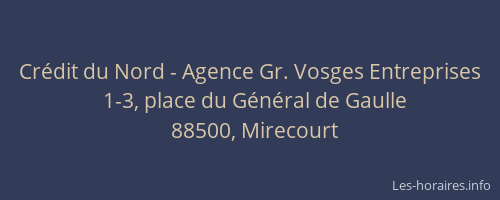 Crédit du Nord - Agence Gr. Vosges Entreprises