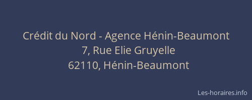 Crédit du Nord - Agence Hénin-Beaumont