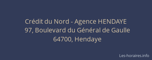 Cr&eacute;dit du Nord - Agence HENDAYE