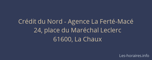 Cr&eacute;dit du Nord - Agence La Fert&eacute;-Mac&eacute;