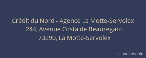 Cr&eacute;dit du Nord - Agence La Motte-Servolex