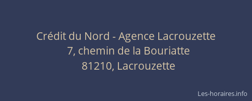 Crédit du Nord - Agence Lacrouzette