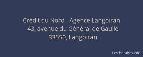 Crédit du Nord - Agence Langoiran