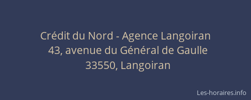 Cr&eacute;dit du Nord - Agence Langoiran