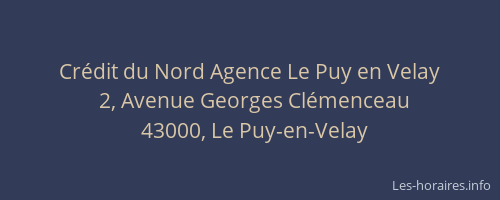 Cr&eacute;dit du Nord Agence Le Puy en Velay