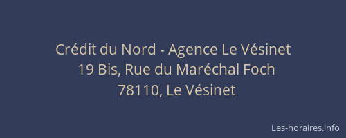 Cr&eacute;dit du Nord - Agence Le V&eacute;sinet