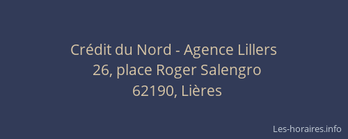 Cr&eacute;dit du Nord - Agence Lillers