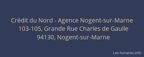 Crédit du Nord - Agence Nogent-sur-Marne