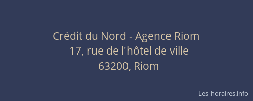 Crédit du Nord - Agence Riom